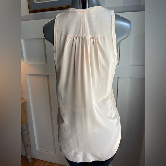 Rebecca Taylor Silk Studded Beige Tank Top Size 4 - Picture 4 of 8